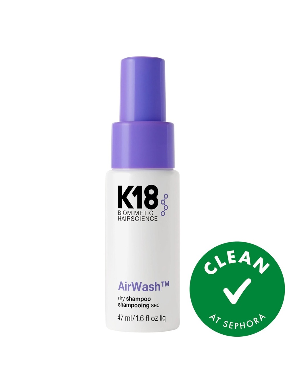 K18 AirWash Dry Shampoo Spray — Purple/White